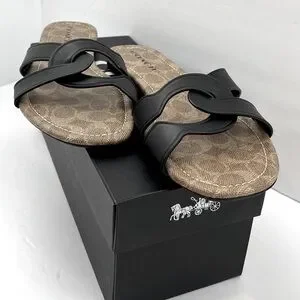 Coach | Shoes | Coach Black Essie Slide Sandals Review Size